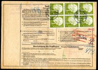 BUND 1954 194 im VIERERBLOCK HEUSS gestempelt auf...