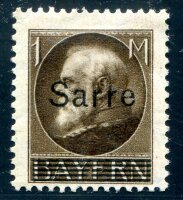 SAAR 1920 27 * TADELLOS BAYERN SAARE AUFDRUCK 1 Mk (I4158