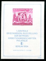 DDR 1954 BLOCK10II ** POSTFRISCH ABART PLATTENFEHLER...