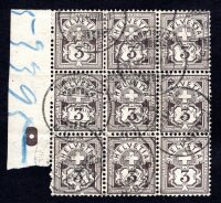 SCHWEIZ 1882 51Y gestempelt im 9 er BLOCK +...