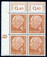 BUND 1954 178DZ ** POSTFRISCH HEUSS DRUCKERZEICHEN (C4131