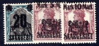 SAAR 1921 50-52 * SCHÖNER SATZ AUFDRUCKE (08176
