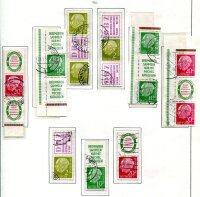 BUND 1954-1960 HEUSS gestempelte ZUSAMMENDRUCKSAMMLUNG...