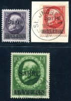 SAAR 1920 18-29,31 gestempelt TADELLOSE BRIEFSTÜCKE...