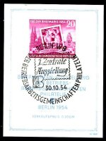 DDR 1954 BLOCK10III gestempelt SONDERSTEMPEL ABART...