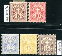 SCHWEIZ 1882 52,54-57X * GUTES WASSERZEICHEN mit 56Xb...