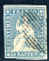 SCHWEIZ 1854 14Ib gestempelt meist gut gerandet...