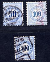 SCHWEIZ PORTO 1882 12-14K gestempelt FASERPAPIER + gute...