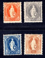 SCHWEIZ 1882 58YC,61-62YC,64YC * schmales KONTROLLZEICHEN...