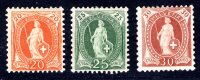 SCHWEIZ 1882 58-60XC * BREITES KONTROLLZEICHEN...