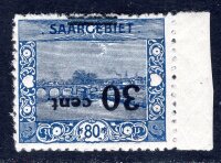 SAAR 1921 76AK * UNGEBRAUCHT KOPFSTEHER (N2880