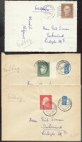 BUND 1954 200-202 VORERSTTAGSBELEG geprüft BPP(B2847