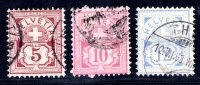SCHWEIZ 1882 46-48 gestempelt WEISSES PAPIER 230€(M0433